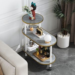 Mesa de té pequeña de madera maciza de estilo chino Simple moderna y exhibición de estantería para decoración del hogar-Uso de gabinete lateral de sofá - Product Image 5