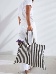 Durable Striped Canvas Tote Bag Custom <b>Printing</b> Wholesale Price <b>Large</b> Capacity Reusable Shopping Bag Fast Delivery - Product Image 3