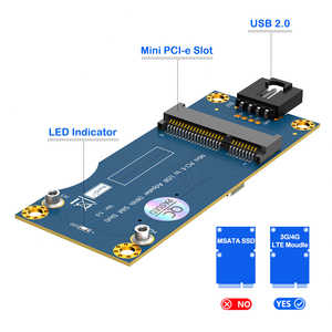 มินิ PCI-E ไปยัง USB 2.0อะแดปเตอร์มาตรฐานซิมสล็อต9Pin สาย USB โมดูลโมเด็ม3G/4G /lte อุตสาหกรรมเดสก์ท็อปใช้สีฟ้า FR4สต็อก PCB - Product Image 3