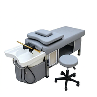 KISEN Lujosa Cama de Masaje Tailandés con Circulación de Agua y Lavabo Spa para Salón de Belleza y Uso Exterior - Cuero PU y Acero Inoxidable