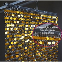 Rideaux de plafond suspendus pour salle de mariage de luxe, panneaux de plafond en sequins métalliques pour la décoration de la scène