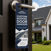 Flyers publicitaires personnalisés pour portes et toitures, pour la promotion de services d'inspection de toitures et la génération de prospects dans les quartiers