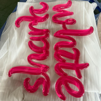 Lettres 3D en acrylique rose brillant personnalisées, effet gelée en résine transparente, décoration murale intérieure pour salon de beauté, logo de marque