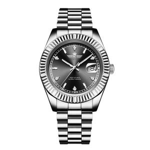 OEM ODM <b>Men's</b> Luxury Classic Stainless Steel Quartz <b>Watch</b> Business Style <b>Waterproof</b> Calendar Table Customizable Logo Alloy Case - Product Image 1
