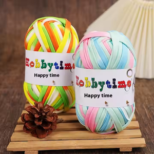 T Shirt Fil Vente Chaude Usine <span class=keywords><strong>Prix</strong></span> Ruban Fil Polyester pour Tricotage À La Main Broderie Tissu 100% Polyester Fil - Product Image 3