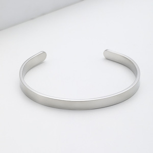 Ywyougang ステンレス製カスタムカーブブランクトレンディユニセックスバングルブレスレットシルバーメッキ記念日ジュエリー - Product Image 5