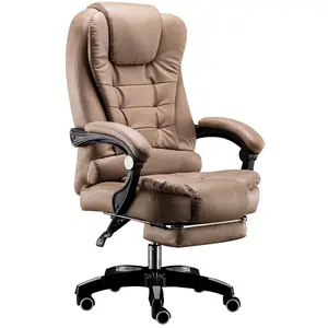可调老板斜斜符合人体工程学的旋转皮革按摩电脑椅办公豪华行政办公椅皮革