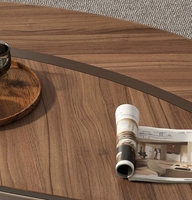 Table basse en bois massif de forme spéciale, combinaison meuble TV, style moderne et luxueux, table basse de salon avec tiroir