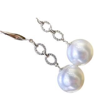 Accessoires en perles DIY 21758, clous d'oreille en argent S925, édition légère, plateau vide avec perles de 8 à 12 mm pour bijoux en argent, crochet d'oreille - Product Image 5