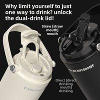 Vaso Térmico Portátil de Acero Inoxidable 316 con Aislamiento al Vacío, Doble Pajita para Beber, Ideal para Uso en Exteriores y Coche