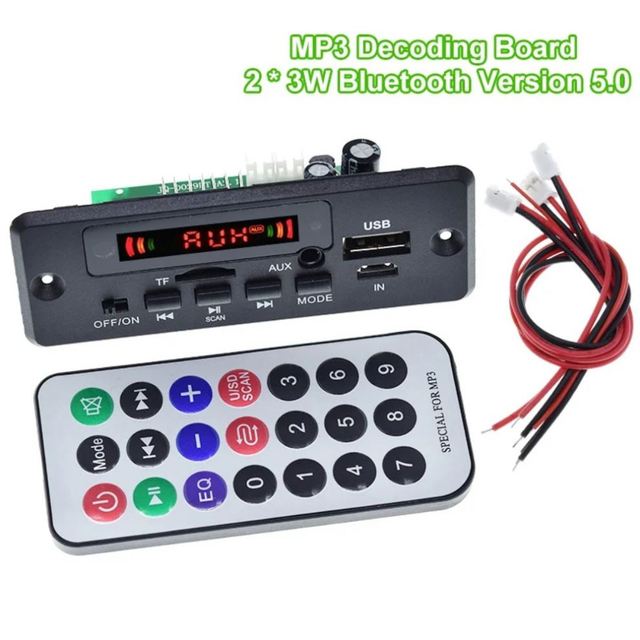BT 5.0 MP3 Player Decoder Board 5V-32V 6W Amplifier Car FM Radio Module Support FM TF USB AUX Recorders