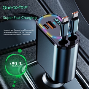 Cargador de Coche de 240 W con Carga Súper Rápida, Edición con Pantalla, Cable Dual Tipo C, Compatible con <span class=keywords><strong>Apple</strong></span> 15 - Product Image 3
