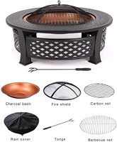 Table d'extérieur moderne noire pour foyer BBQ Grill Étagère Chauffe-terrasse Gaz propane Fer Briar Poker Carré Bois Jardin Design
