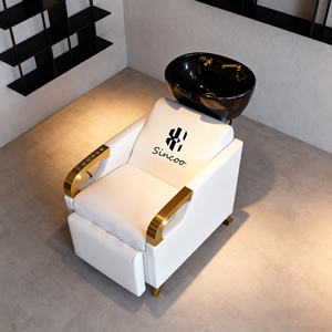 Sillón Lavacabezas para Salón de Belleza y Spa Capilar, Equipo de Spa para Cabeza, Cama de Champú Negra con Piernas Elevadas - Product Image 3