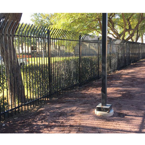 Clôture en aluminium galvanisé à pointe <span class=keywords><strong>de</strong></span> lance, couleur noire, panneaux <span class=keywords><strong>de</strong></span> clôture en métal forgé pour jardin, vente chaude - Product Image 6