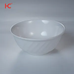 Rifornito di lusso bianco rotondo 6 ''ciotola filettata per uso alimentare melamina set di stoviglie ristorante infrangibili stoviglie di riso