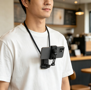 Support de cou mains libres pour diffusion en direct en vue à la troisième personne, support magnétique pour téléphone pour le cyclisme et les sports de plein air, accessoires pour téléphone - Product Image 5