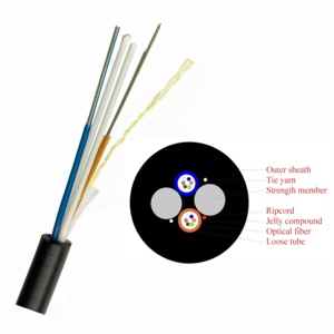 ASU Mini <span class=keywords><strong>ADSS</strong></span> 2 4 6 8 12 24 Core 2 Tubo suelto FRP Span 50 80 100M Cable de fibra óptica para exteriores aéreo - Product Image 2