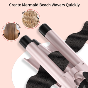 Rizador de Pelo Eléctrico Profesional de 3 Barriles con Pantalla LED de Cerámica, Iónico, 5 Ajustes de Temperatura, Portátil, Doble Voltaje, PTC, para Uso Doméstico - Product Image 3