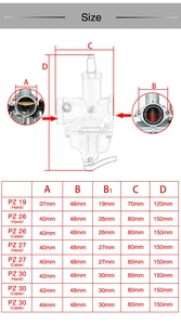 אופנוע קרבורטור PZ19 PZ26 PZ27 PZ30 יד כבל Choke פחמימות עבור 50cc-300cc אופני עפר טרקטורון ללכת <span class=keywords><strong>kart</strong></span> - Product Image 3