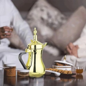 Cafetière Dallah Arabe de Luxe, Ensemble Café et Thé, Pot <span class=keywords><strong>Turc</strong></span> Traditionnel en Acier Inoxydable, Style Moyen-Orient, Écologique, Électrique - Product Image 6