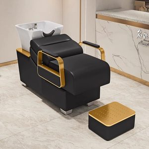 Fauteuil de lavage en cuir PU pour salon de coiffure, unité de lavage arrière pour barbier, mobilier commercial pour studio capillaire - Product Image 3