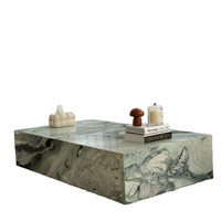 Table basse moderne en marbre vert de luxe Table de travail contemporaine pour salon pour comptoirs dessus de vanité et dessus de Table