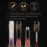 Gloss à lèvres hydratant léger et non collant au peptide végétalien, effet minéral et aqueux, longue tenue, logo personnalisé OEM ODM