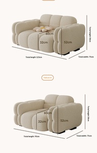 <span class=keywords><strong>Canapé</strong></span> trois places en tissu crème, résistant, amovible et lavable, pour salon, chambre, petit appartement, tendance sur internet - Product Image 6