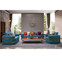 Ensemble de canapés carrés orange de luxe moderne Revêtement en cuir synthétique Pieds en acier inoxydable Design italien pour villa Hôtel & Centre commercial