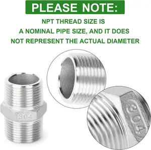 Cast 304 Stainless Steel Hex Nipple Pipe Fitting Male XMale