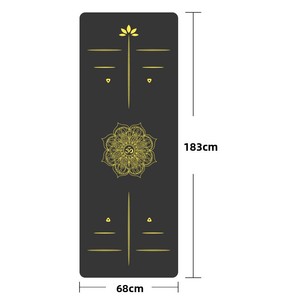 เสื่อโยคะยางกันลื่นสำหรับผู้เริ่มต้น ดีไซน์หรูหราปั๊มลายทอง ปรับแต่งโลโก้ได้ ขนาด 183 ซม. รูปทรงสี่เหลี่ยมผืนผ้า - Product Image 2