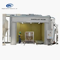 Cabina de granallado y chorro de arena popular de proveedor de fábrica con sistema de recuperación automático