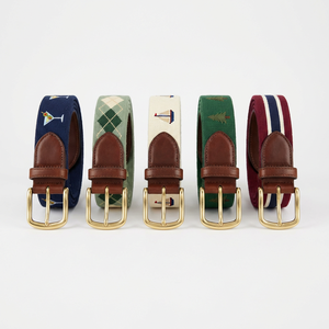 <span class=keywords><strong>Ceinture</strong></span> personnalisée brodée à la main, fabrication OEM ODM, broderie personnalisée, <span class=keywords><strong>ceinture</strong></span> en cuir et toile pour hommes, vente directe - Product Image 1