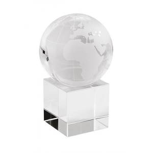 Acrylic <b>Globe</b> <b>World</b> Trophy with 6 cm Diameter 4 cm High Base Made of Crystal and Metal for Welcome Gifts - Product Image 1
