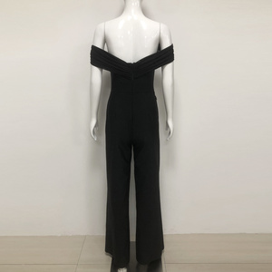 <span class=keywords><strong>Tuta</strong></span> Elegante da <span class=keywords><strong>Donna</strong></span> con Spalle Scoperte, <span class=keywords><strong>Nera</strong></span>, con Strass, <span class=keywords><strong>Aderente</strong></span> e Gamba Larga per Feste Formali - Product Image 4