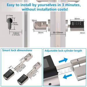 वेल्लॉक थोक गुणवत्ता 304 स्टेनलेस स्टील कीलेस pcb41 पासवर्ड कार्ड डेडबोल्ट स्मार्ट डोर लॉक सिलेंडर - Product Image 5