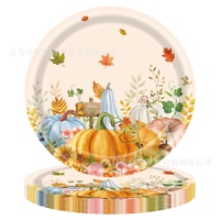 Assiettes, gobelets, serviettes et nappes jetables sur le thème de l'automne pour enfants et adultes, pour les fêtes de Thanksgiving, très vendues