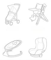 Coussin de siège de poussette pour enfants durable et confortable, motif confortable, housse de siège de poussette pour bébé
