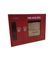 Armoire pour tuyau d'incendie, équipée d'une hache et d'un boîtier pour tuyau d'incendie, armoire rouge double couche, en acier au carbone, à fixation murale
