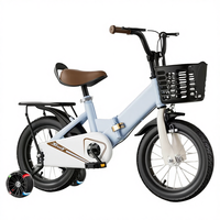 Bicicleta Infantil de 16 Pulgadas con Cuadro de Aleación de Aluminio, Frenos de Línea, Pedales Ordinarios, Una Velocidad, Ruedas de Entrenamiento, Suspensión Delantera/Trasera, Plástico