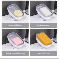 Support mural auto-drainant adhésif pour comptoir de salle de bain, porte-savon créatif simple à ventouse