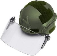 Casque tactique VANDA MICH 2000 ACH avec visière transparente, rail latéral NVG, matériau PE, sangle rembourrée
