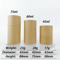 Tube en papier kraft biodégradable personnalisé de 45 ml, 60 ml, 75 ml pour stick déodorant, contenant pour emballage de soins de la peau et shampoing, à usage professionnel