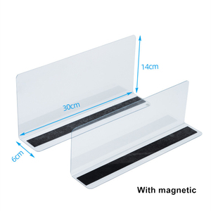 Hookei Customized L Shaped Acrylic Shelving Divider Free Standing Transparent Tabletop Acrylic <b>Shelf</b> Divider Supermarket - Product Image 3