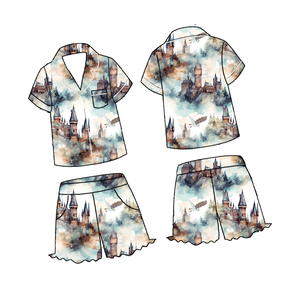 Conjunto de Pijamas Femininos de Verão com Camisa de Botão e Shorts Personalizados, Popular na Europa e América - Product Image 4