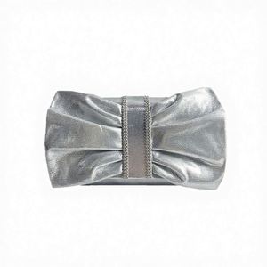 Sac long à bandoulière en cuir PU avec détails métalliques, pochette de luxe pour femme, sac à main de soirée pour dames - Product Image 2