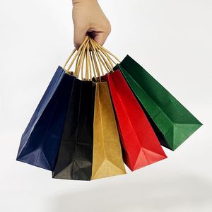 ถุงกระดาษคราฟท์สีน้ำตาลขาวรีไซเคิลสำหรับบรรจุภัณฑ์อาหารและช้อปปิ้ง พิมพ์โลโก้ตามสั่งแบบขายส่ง พร้อมหูหิ้วและโลโก้ของคุณเอง - Product Image 5