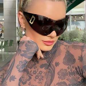 Nouvelles Lunettes de Soleil Vintage Dégradées Style Bouclier, Monture Large, Grandes Lunettes Monobloc Surdimensionnées Y2K pour Femme - Product Image 5