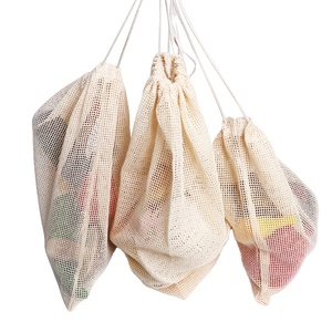 Sac de courses réutilisable en coton personnalisé, portable, en filet crocheté, pour fruits et légumes - Product Image 1